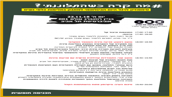 מה קרה כשהתלוננתי? סימפוזיון לרגל היום הבינלאומי למאבק באלימות כלפי נשים